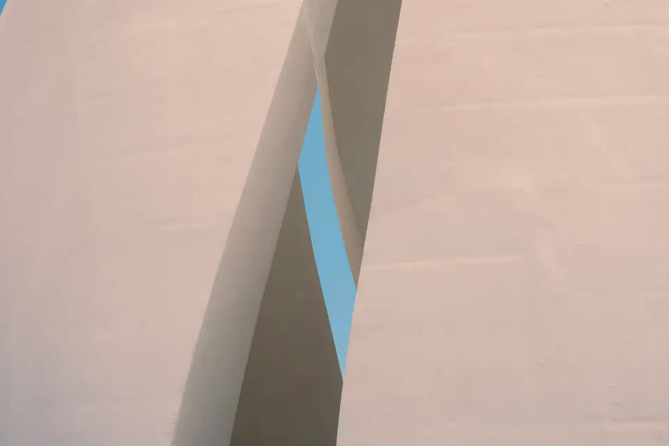 white and blue concrete building